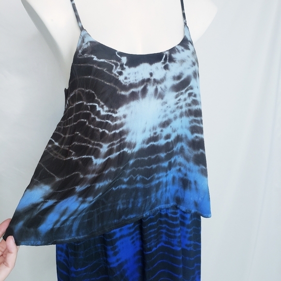 NWT Patterson J Kincaid Tie-dye Layered Sun Dress Blue Ombre - Picture 3 of 13